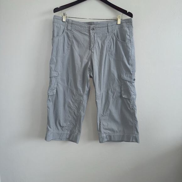 Kuhl Woman’s Shorts Size 12 Gray Capri Pants Roll Up Hiking Outdoors Gorpcore - Picture 1 of 11